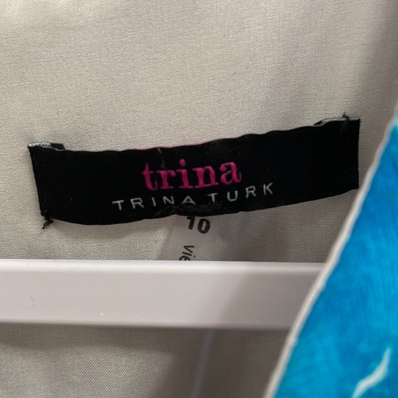 🦋TRINA TURK  blue zig zag dress.  10 - Picture 8 of 8